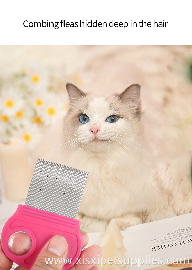 Factory Wholesale Pet Flea Iice Cleaner Comb Pet Cat Dog Needle Comb With Magnifying Glass